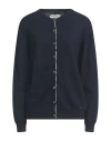 Barbour Dress Tartan Woman Cardigan Navy Size 12 Cotton, Cashmere In Blue