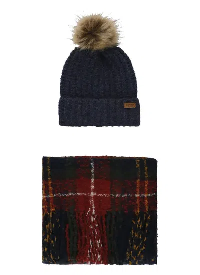 Barbour Saltburn Beanie And Scarf Two Pieces Set In Multi