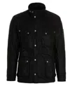 Barbour Black Logo Patch Jacket In Black