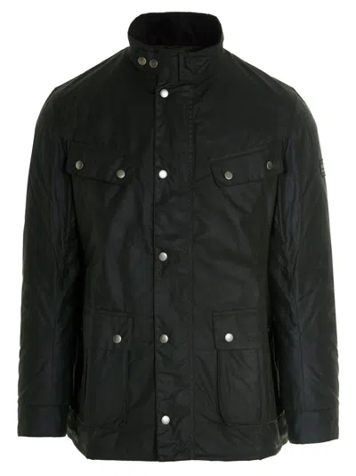 Barbour International Duke Wax Jacket In Black