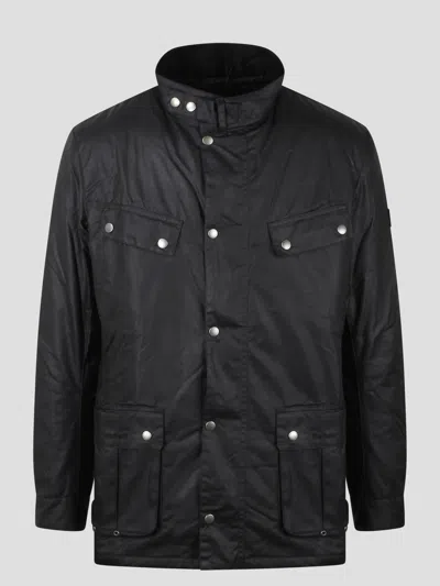 Barbour Duke Wax Jacket In Black