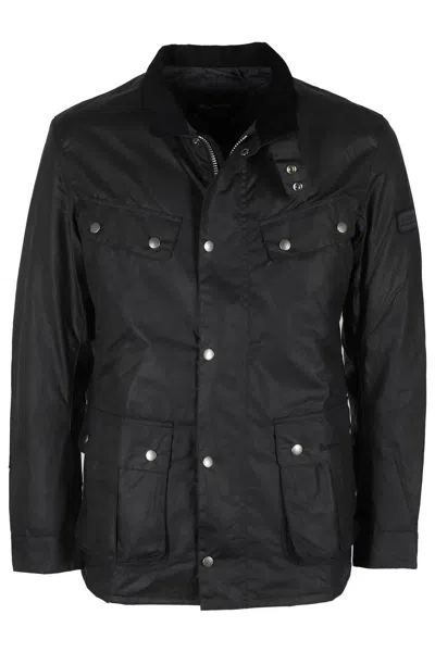 Barbour Duke Waxed Jacket In Navy