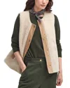 Barbour Dulsie Faux Fur Liner Vest In Neutral