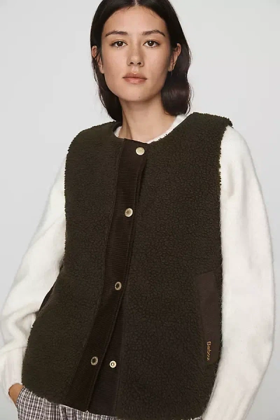 Barbour Dulsie Fleece Liner Vest Jacket In Green