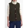 Barbour Dulsie Faux Shearling Gilet In Olive/ancient