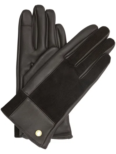 Barbour Dunswell Leather Patchwork Gloves In Brown