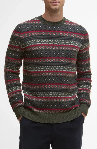 Barbour Easdale Fair Isle Wool & Cotton Crewneck Sweater In Multi