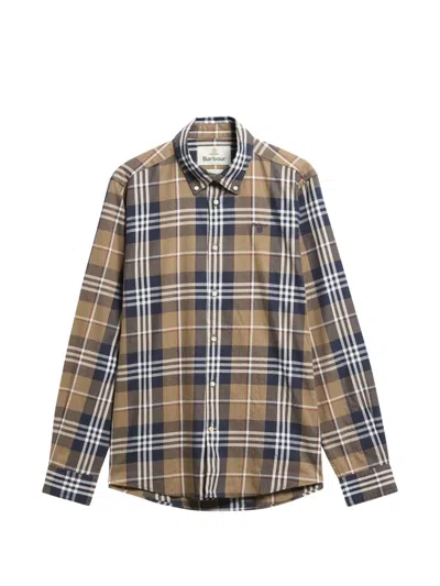 Barbour Edgar Check-pattern Button-down Shirt In Brown