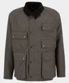Barbour Editor Wool Jacket In Olive In Gray