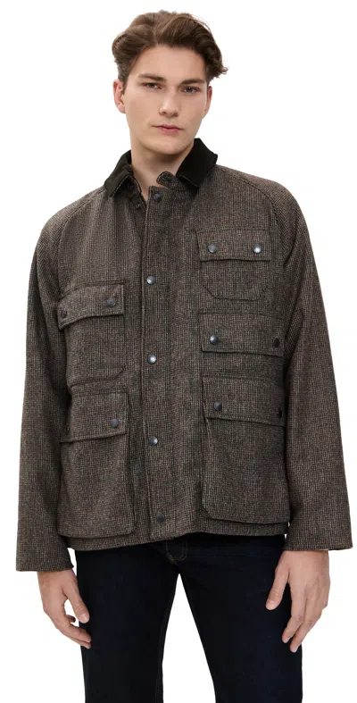 BARBOUR EDITOR WOOL JACKET OLIVE CHECK