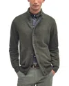 Barbour Seaweed Green Button-front Knit Sweater With Ribbed Detailing In Seaweed