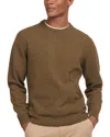 Barbour Essential Patch Wool Crewneck Sweater In Willow Green