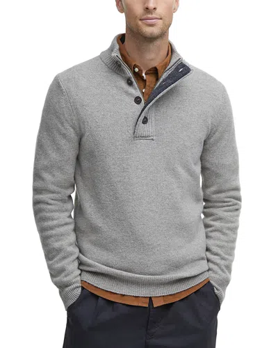 Barbour Elbow Patch Mock Neck Sweater In Gray