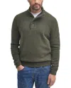 Barbour Elbow Patch Mock Neck Sweater In Seaweed