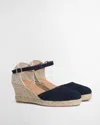 Barbour Elder Womens Suede Espadrilles In Blue