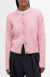 Barbour Elina Knitted Cardigan In Pink