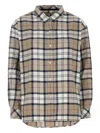 Barbour Embroidered Flannel Shirt With Long Cuffed Sleeves In Brown