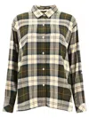 Barbour Elishaw Plaid Cotton Button-up Tunic Shirt In Beige