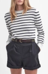 BARBOUR ELLEWOOD STRIPE COTTON CREWNECK SWEATER