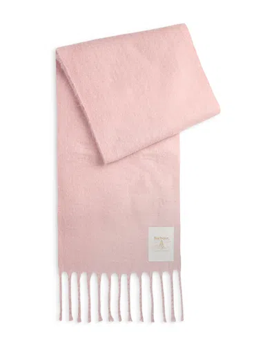 Barbour Ellison Fringe Scarf In Pink
