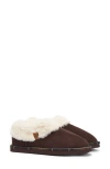 Barbour Eloise Faux Fur Lined Scuff Slipper In Brown