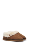Barbour Eloise Faux Fur Lined Scuff Slipper In Camel Brown