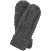Barbour Elsdon Cable Knit Mittens In Gray