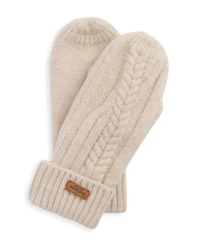 Barbour Elsdon Cable Knit Mittens In Green