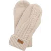 Barbour Elsdon Cable Knit Mittens In White