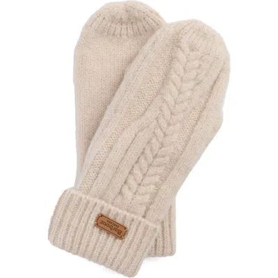 Barbour Elsdon Cable Knit Mittens In White