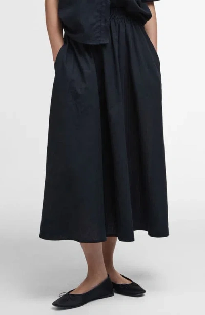 BARBOUR BARBOUR ELSIE COTTON & LINEN MIDI SKIRT
