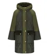Barbour Elspeth Quilted Green Hooded Jacket In Multi