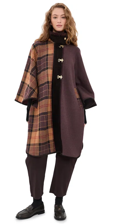 Barbour Elva Knitted Cape Multi In Brown