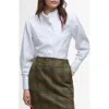Barbour Embleton Ruffle Cotton Button-up Shirt In White