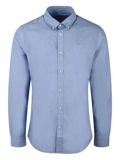 Barbour Embroidered Button-down Shirt In Blue