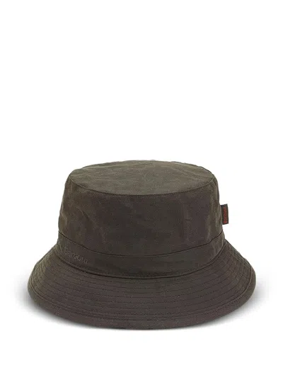 Barbour Embroidered Logo Narrow Brim Hat In Green