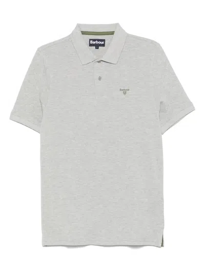 Barbour Embroidered-logo Polo Shirt In Gray