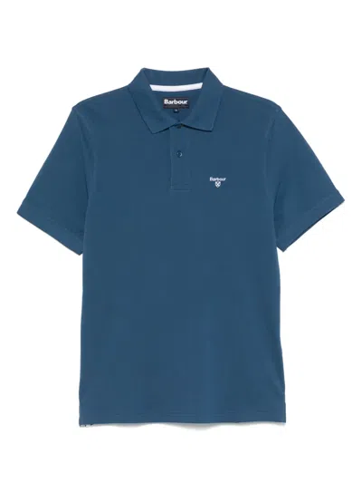 Barbour Embroidered-logo Polo Shirt In Blue