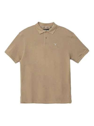 Barbour Embroidered-logo Polo Shirt In Brown