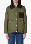 Barbour Moss Green Quilted Jacket In Green