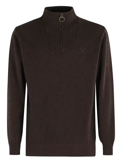 Barbour Embroidered-logo Sweater In Brown