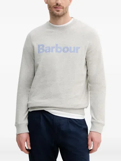 Barbour Embroidered-logo Sweatshirt In Gray