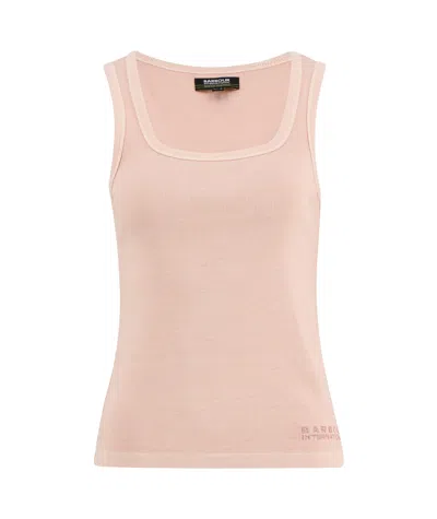 Barbour Embroidered Logo Vest In Pink