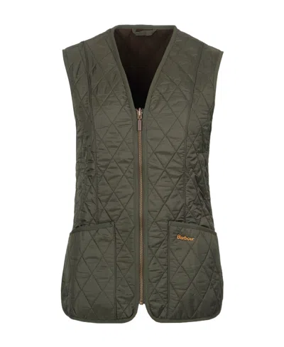 Barbour Embroidered-logo Zip-up Gilet In Black