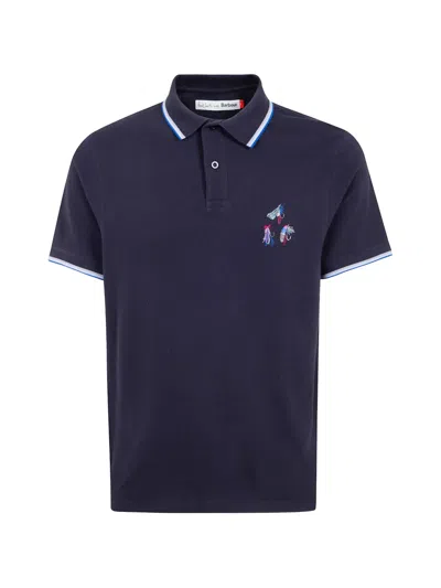 Barbour Embroidered Tipped Polo Shirt In Blue