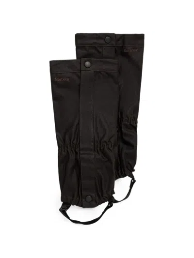 Barbour Embroidered-logo Touch-strap Gaiters In Black
