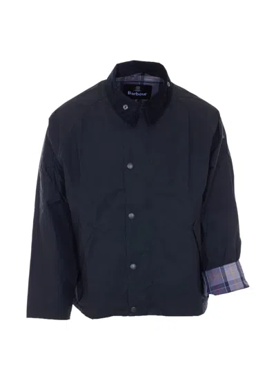 Barbour Embroidery-detailtransport Jacket In Blue