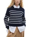 Barbour Emery Knitted Jumper In Navy/cloud