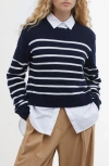 Barbour Emery Knitted Jumper In Navy/cloud