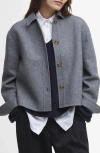 Barbour Emery Wool Blend Button-up Shirt Jacket In Grey Marl